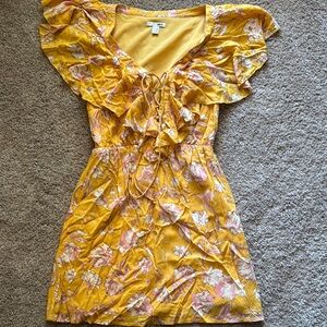 Amuse Society Mustard Floral Mini Dress